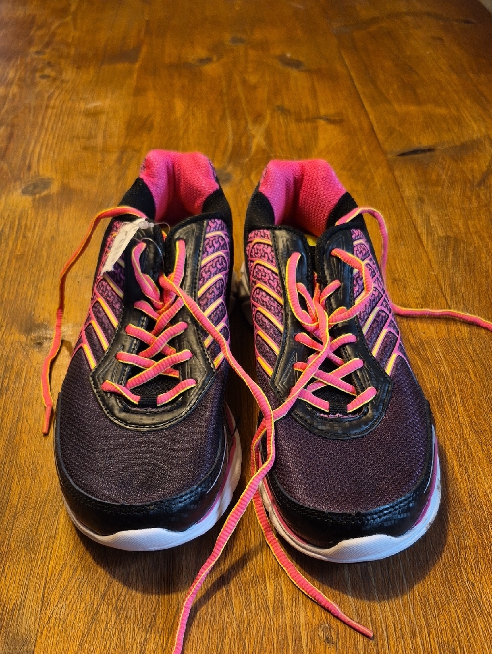 Womans Athletic Sneakers — Purple with Pink Accents